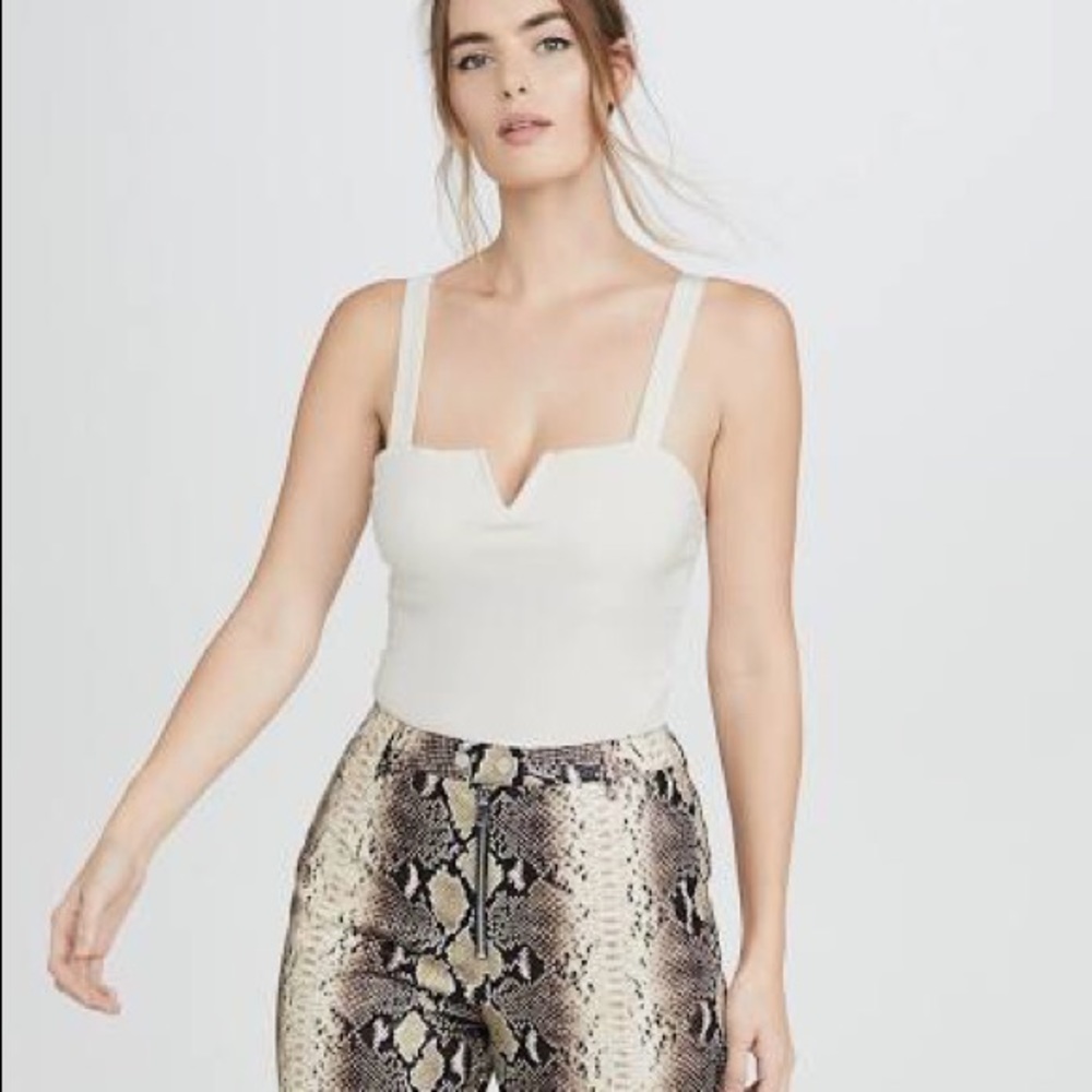 Ivory Free People Pippa V-Wire Bodysuit